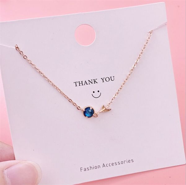 

starry sky ocean blue gemstone fishtail bracelet 925 sterling silver bracelet for women fashion jewelry rose gold color, Golden;silver
