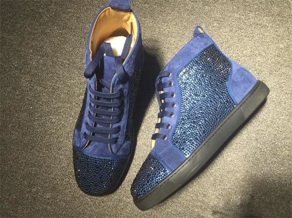 

top brand женщины, мужчины повседневной red подошва high top sneaker обувь горный хрусталь обувь класс люкс, дизайнерская гулянка свадебная