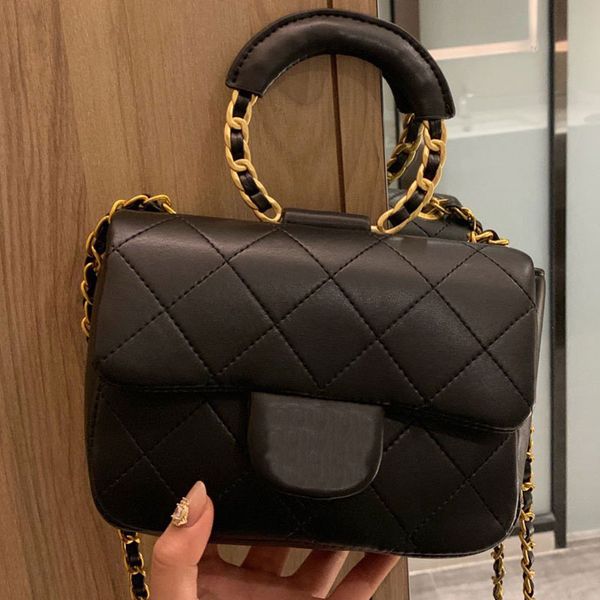 

purses crossbody bag shoulder bag clutch fashion genuine leather plain black diamond lattice women chain crossbody bag