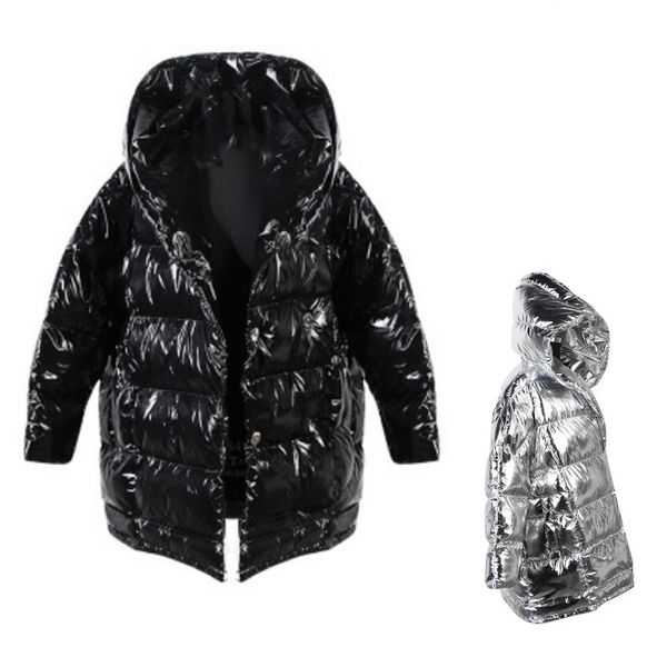 

parka femme women designer down coat reflective coats streetwear winter womens clothes wholesale 2019 new 2 colors hip hop, Black