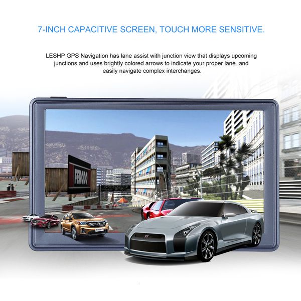 

7 inch hd car gps navigation capacitive screen fm 8gb/256mb ddr/800mhz automobile navigator vehicle truck gps sat nav map