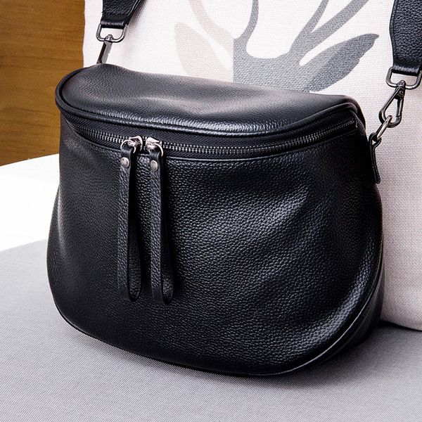 

fashion women handbag 100% genuine leather waist bag lady casual tote female crossbody messenger purse grey shoulder bag cj191205