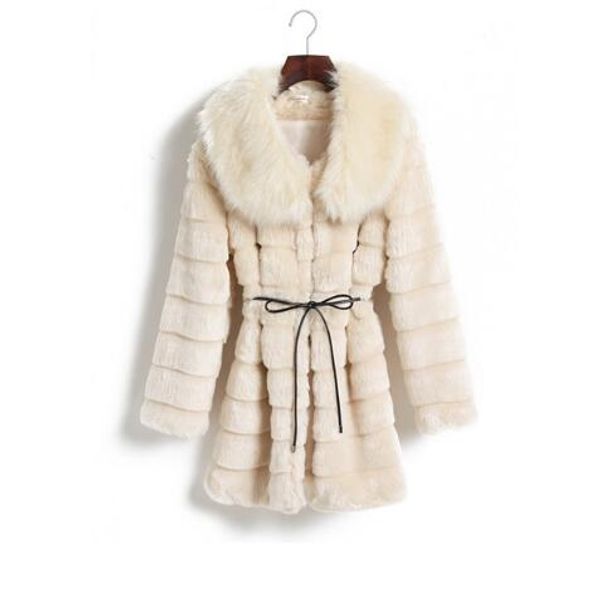 

new 2019 winter women's faux fur jacket artificial fur overcoat furry coat femme plus size fluffy fake outwear z131, Black