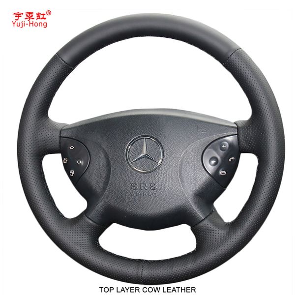 

yuji-hong layer genuine cow leather car steering wheel covers case for e240 e63 e320 e280 (w210