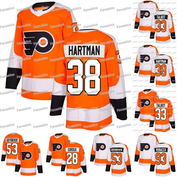 

Philadelphia Flyers Cam Talbot Ryan Hartman Claude Giroux Travis Konecny Wayne Simmonds Nolan Patrick Oskar Lindblom Hockey Jerseys
