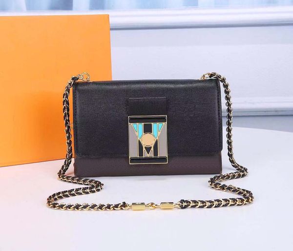 

new fashion luxury designer lady handbag crossbody bag shoulder leather handbag leather with lock chain