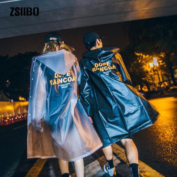 

zsiibo стильный черный взрослых дождевик плащ pattern открытый мужская длинные стиль туризм environmental дождевик wgwy37, Black