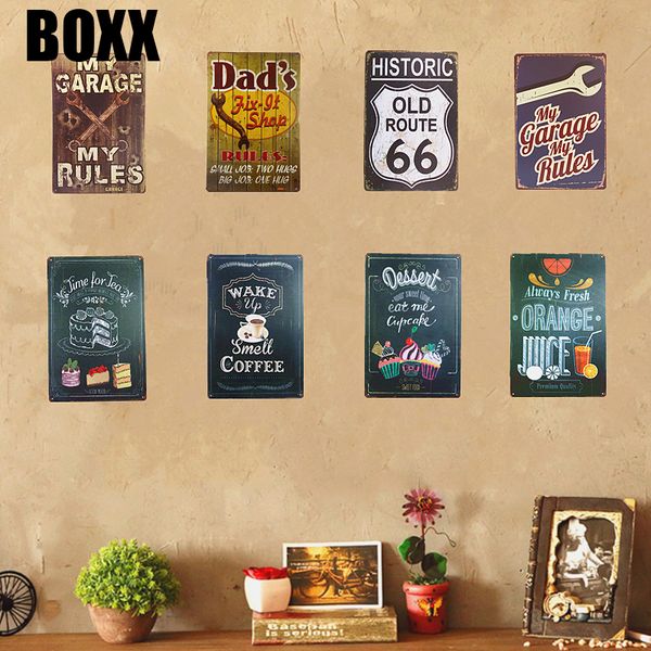 

металлический олово знак мой гараж мои правила кофе кафе декор дома бар кафе отель пекарня магазин кофе плакат