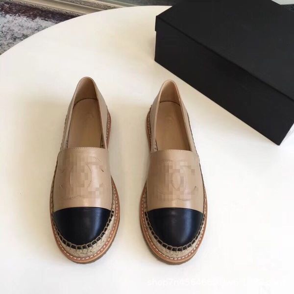 

2019 fa hion leather brand fi herman hoe traw flat ca ual hoe, Black