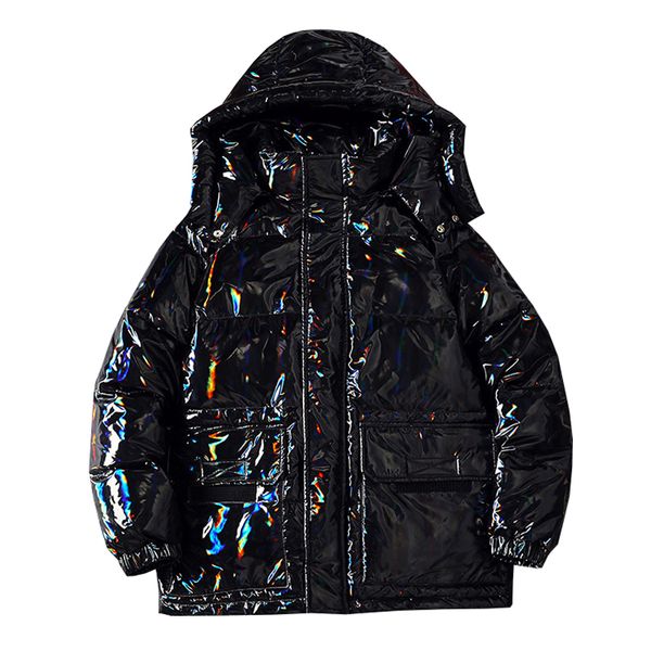 

winter new fashion mens down jacket coats thick warm hooded outwear polished down jacket duck men coats, Black