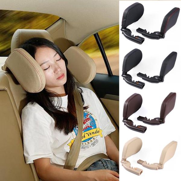 

neck pillow car seat headrest cushion pu leather adjustable side support child four seasons universal car pillow