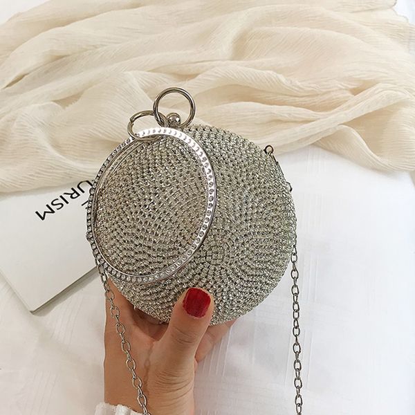 

luxury diamond round women's handbags chic chain women crossbody bags for women purses and handbags messenger bag