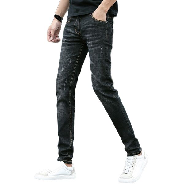 

new casual style men slim jeans men fashion stretch jeans trendy pants, Blue