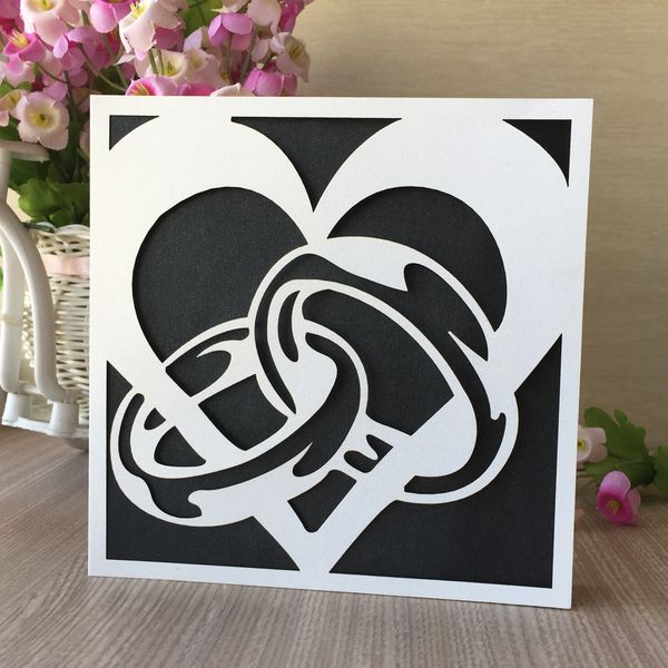 Heart And Ring Hollow Laser Cut Wedding Invitation Cards Birthday Party Thanksgiving Gift Cards Supplies Birchcraft Wedding Invitations Boxed Wedding