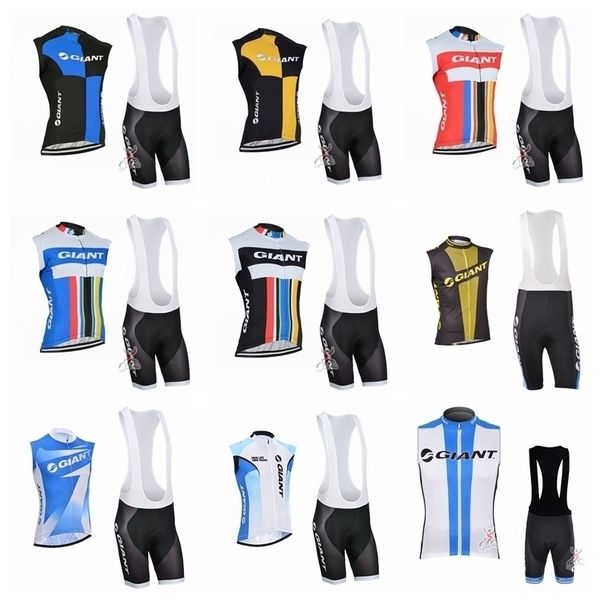 

giant cycling sleeveless jersey vest bib shorts sets trend breathable comfortable delivery factory direct sales 60405, Black;red