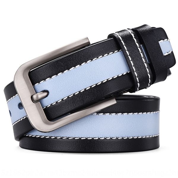 

pin buckle pin belt men's all-match two-layer leather leather belt men's, Black;brown
