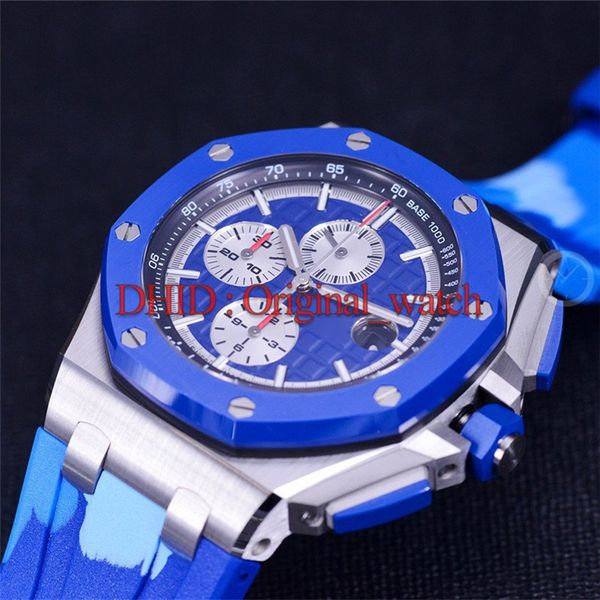 

Men watche import mechanical autoamtic movement blue dial rubber trap apphire waterproof men watch luxury fa hion watch