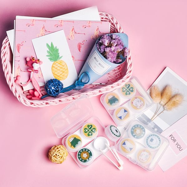 

two pairs of 878 ukiyoe dual invisible companion nursing glasses glasses box contact lenses care box, Blue