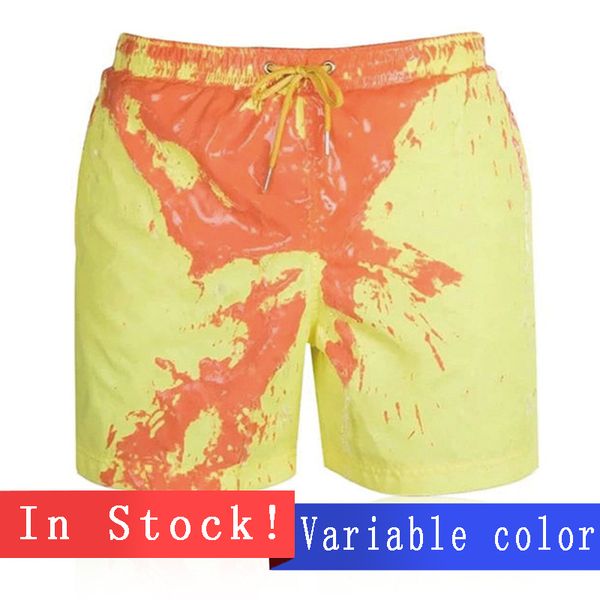 

color-changing beach shorts men quick dry swimwear beach pants warm color discoloration shorts swimming surfing board shorts