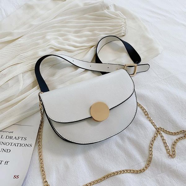 

women chain waist semicircle purse shoulder bag pu small ladies crossbody chest bags for ladies handbags design