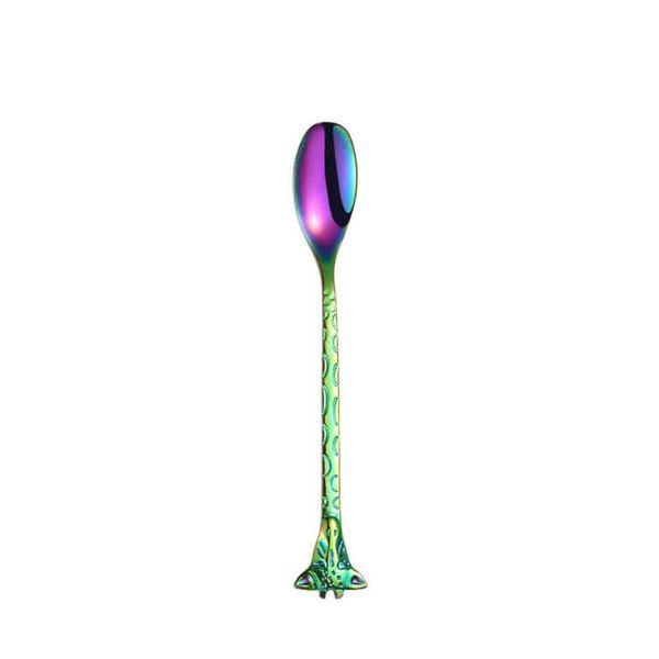 

new style 1pc stainless steel tea spoon cute giraffe pattern for home restaurant coffee dessert spoon tableware kitchen tools