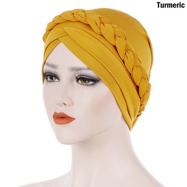 

fashion 2019 new women hooded muslim hat bohemian double braided turban hat india cap muslim hats