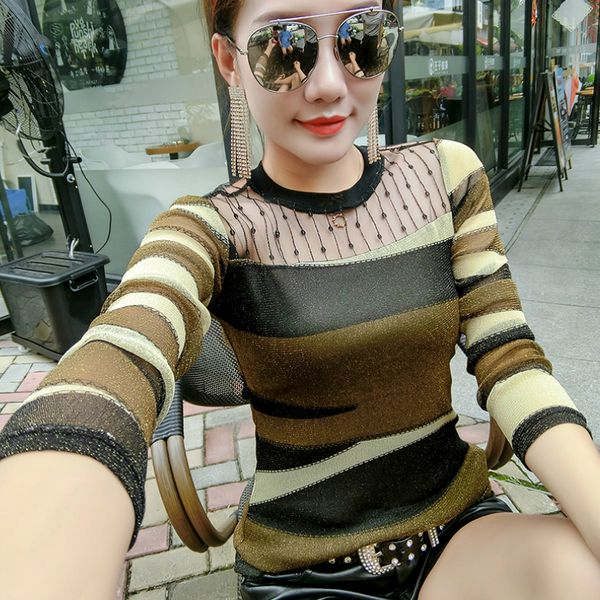 

fashion womens and blouses plus size striped hollow lace blouse shirt long sleeve women shirts womens clothing a886, White