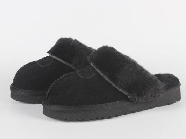 

sell australian classic boots warm cotton men and women slippers cowhide baotou dlippers snow boots christmas gift size 34-45, Black