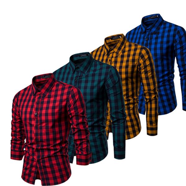 

men button down slim fit long sleeved dress business shirt modern s-2xl, White;black