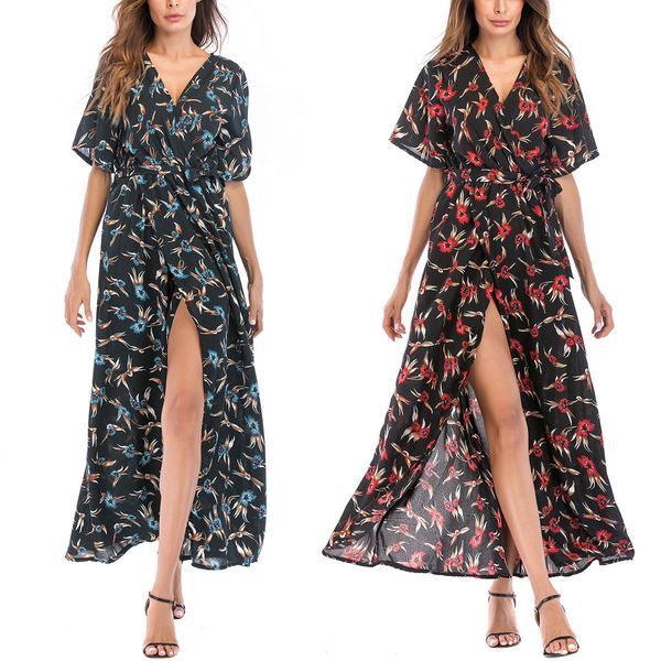 

sequin maxi dress women high split 2019 solid v neck autumn winter dresses vestidos, Black;gray