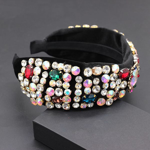 

fashion color rhinestone gold headband new european and american baroque color rhinestones luxury dance headband 788, Golden;white