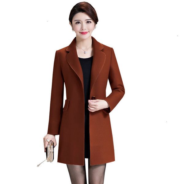 

double -sided plus size kashmir winter women wool jas new thick middle aged wool long ladies jas casaco feminino z589, Black