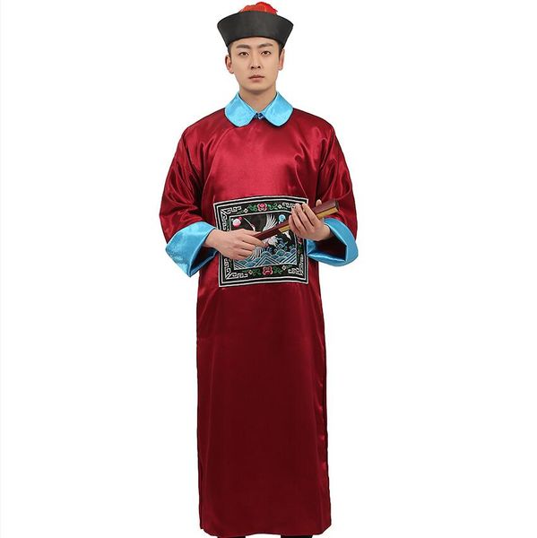

chinese vampire jiang shi clothing halloween horror role-playing cosplay zombie ghost tricky costume soldiers of qing dynasty, Red