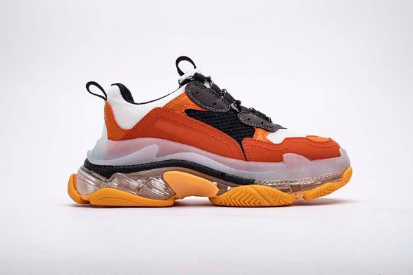 

new 2019 dad shoes paris 17fw triple-s sneakers men/women orange running shoes cushion shoes szie 35-45