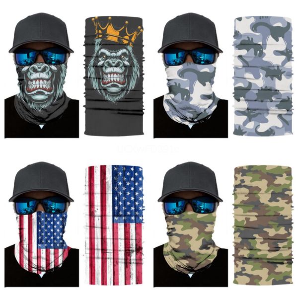 

1+2 1pcs multifunctional head skull scarf neck er with safety filter magic scarves face mesh headband bandanas print skull scarf w #442#774, Blue;black