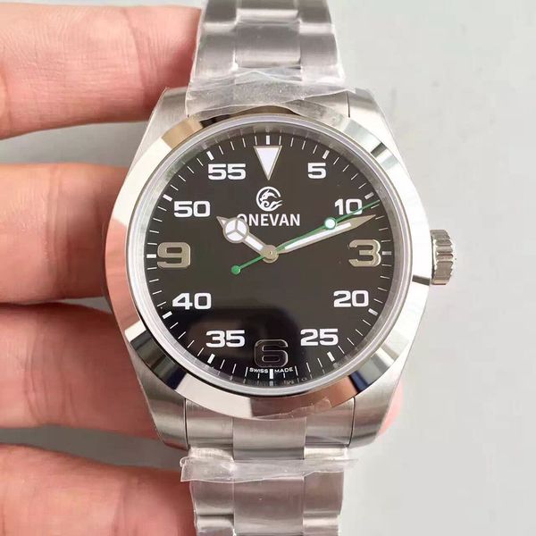 

rol mens mechanical stainless steel 116900 automatic movement air king watch sports self-wind watches fashion wristwatch, Slivery;brown
