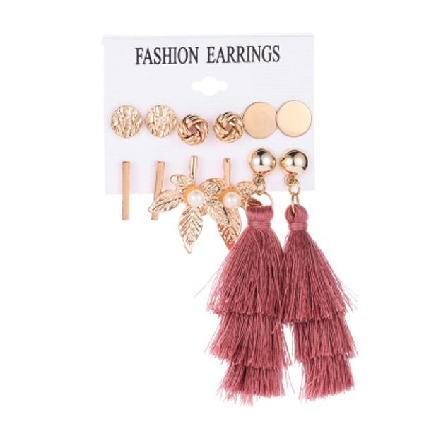 

new fashionfringe leaf simple combination stud earrings for women girl accessories jewelry, Golden;silver