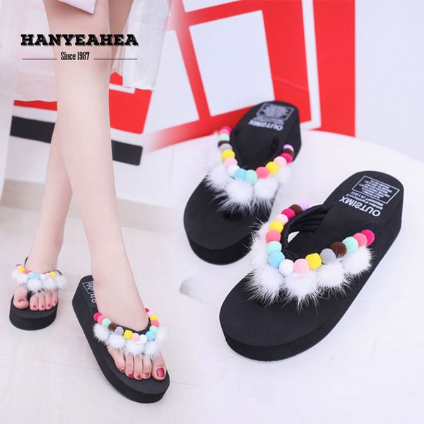 

muffin bottom women's summer shoes casual fashion flip flops classic fashionable muffin bottom women's summer shoes, Black