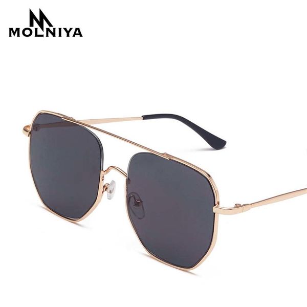 

молния квадратные солнцезащитные очки мужчины ретро металл большая рамка солнцезащитные очки женщины сиамские прозрачные рамки uv400 качеств, White;black