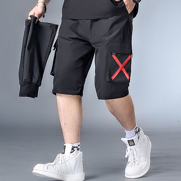

men's pants men jogging two kinds of wear sports overalls large size tide brand casual feet trousers, Black