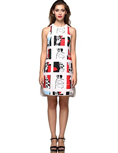 

camii mia women's space cotton print sleeveless shift tank dress, Black;gray