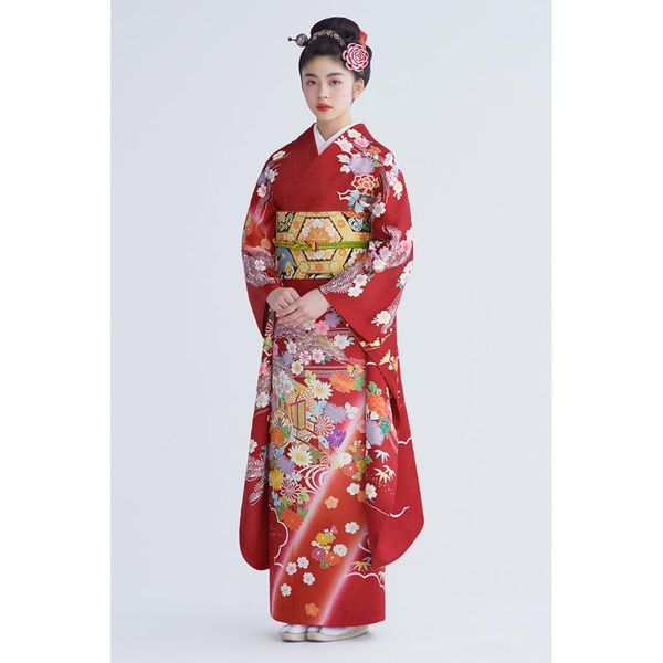 

ethnic clothing japan kimono dress woman wind sleeve ironing tradition abaya, Red
