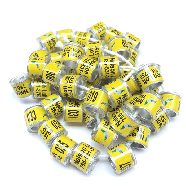 

100pcs/set 8mm plastic with silver aluminum core rings pigeon bands
