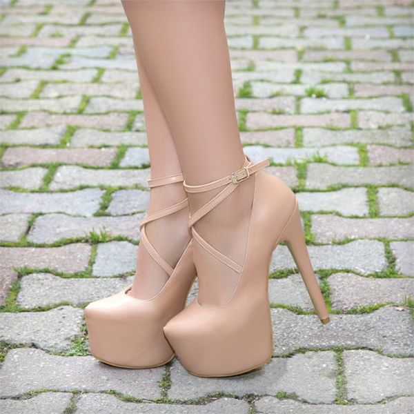 

mst-031 beige leather shoes women 's pumps wedding party shoes platform dress women high-heeled, Black