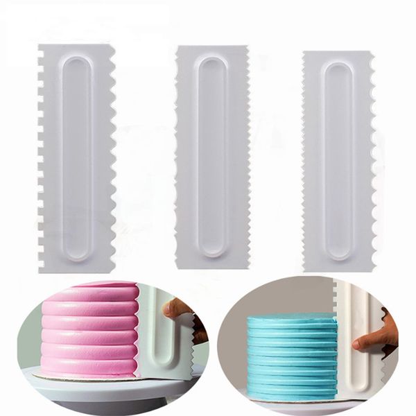 

cake scraper 3pcs/set cake decorating comb icing smoother fondant spatulas cake edge smoother cream scraper backing tools