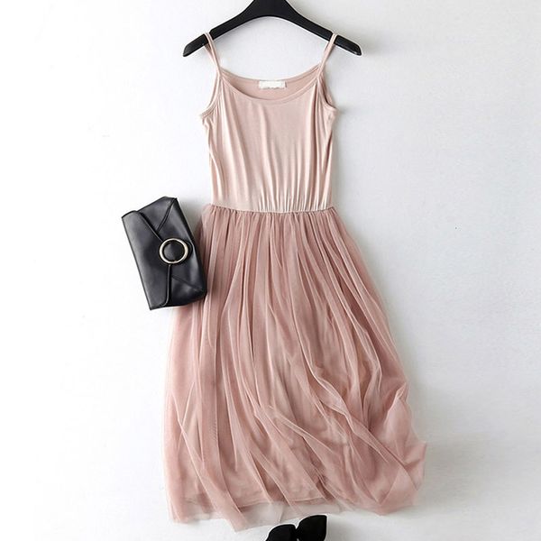 

womens dresses woman clothes strap patchwork mesh dress summer women gauze lace tank casual dresses sleeveless party vestidos lq0009, Black;gray