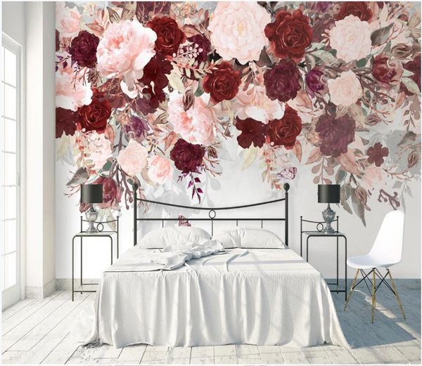 

wdbh 3d wall paper for living room custom p european abstract watercolor rose flower home decor 3d wall murals wallpaper for walls 3 d
