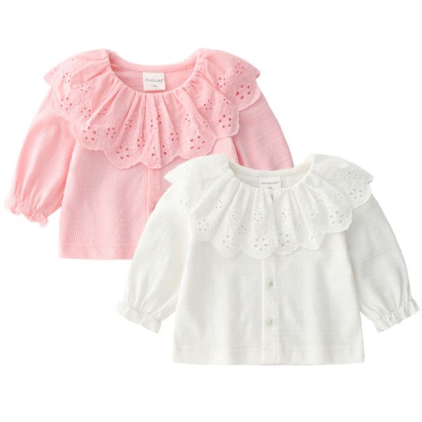 

baby girl cotton lace cardigan 2018 fall new fall white pink ruffle thin jacket waistcoat infant girl cute clothing born 3m gift, Blue;gray