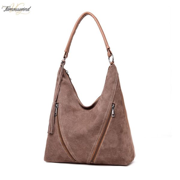 

2020 women real suede leather handbag female vintage shoulder bags luxurious ladies big tote women crossbody bag