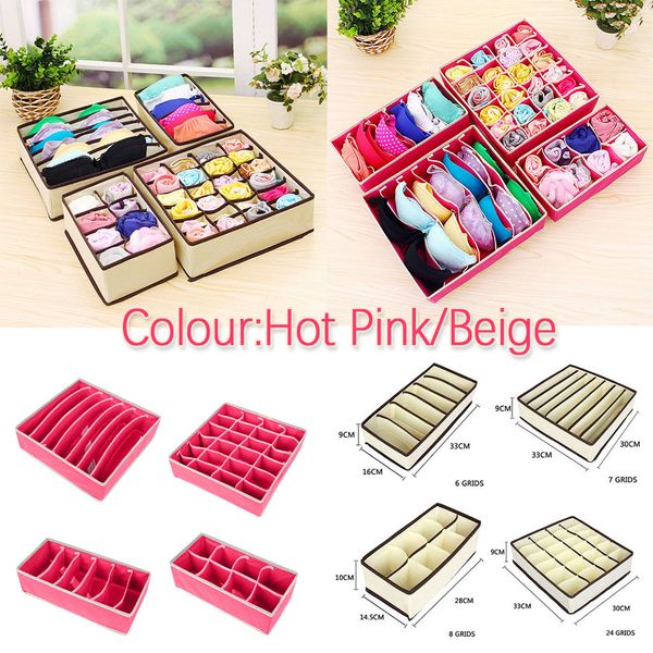 

4 pack underwear storage box organizer storage drawer closet underwear organizer drawer divide by for bras socks ties